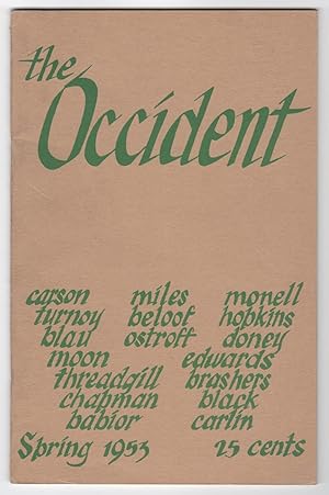 Seller image for Occident (Spring 1953) for sale by Philip Smith, Bookseller