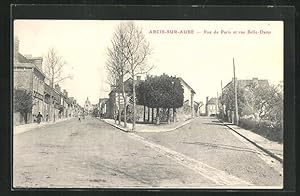 Carte postale Arcis-sur-Aube, Rue de Paris et Rue Belle-Dame