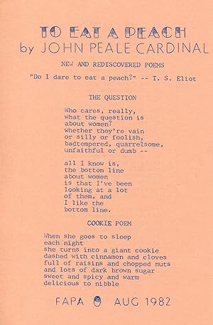 GAFIA Poetry Leaflet #11 (To Eat A Peach) (August 1982)