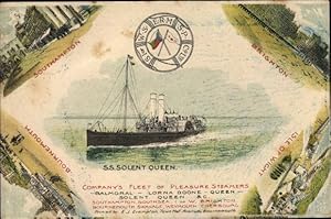 Bild des Verkufers fr Litho Dampfschiff Solent Queen, Pleasure Steamer, Brighton, Isle of Wight, Southampton zum Verkauf von akpool GmbH