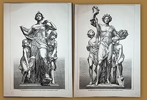DRESDEN, Brühlsche Terrasse, Statuengruppe, Vier Tageszeiten von Johannes Schilling (1828-1910) D...