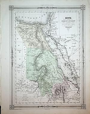 Imagen del vendedor de AFRICA NORTH, EGYPT, ERITREA, SUDAN MAP [date 1852] by J.D. Barbie du Bocage Title: Egypte, Nubia et Abyssinie. etc. a la venta por ANTIQUARIAT.WIEN Fine Books & Prints