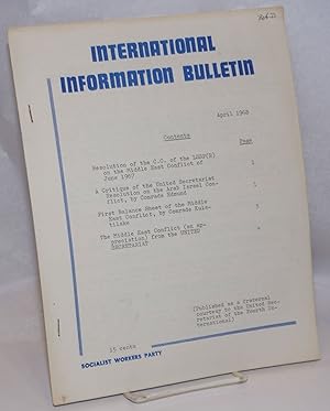 Seller image for International information bulletin, April 1968 for sale by Bolerium Books Inc.