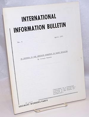 Seller image for International information bulletin, no. 3, April 1971 for sale by Bolerium Books Inc.