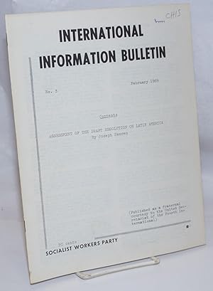 Seller image for International information bulletin, No.3, February 1969 for sale by Bolerium Books Inc.