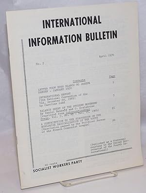 Seller image for International information bulletin, no. 2, April 1970 for sale by Bolerium Books Inc.