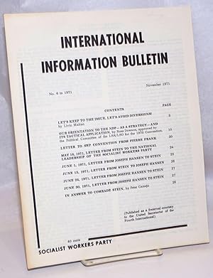 Seller image for International information bulletin, no. 6, November 1971 for sale by Bolerium Books Inc.