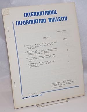 Seller image for International information bulletin, April 1968 for sale by Bolerium Books Inc.