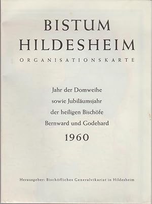 Image du vendeur pour Bistum Hildesheim. Organisationskarte 1960. Jahr der Domweihe sowie Jubilumsjahr der heiligen Bischfe Bernward und Godehard 1960. Mastab 1:300.000 mis en vente par Bcher bei den 7 Bergen