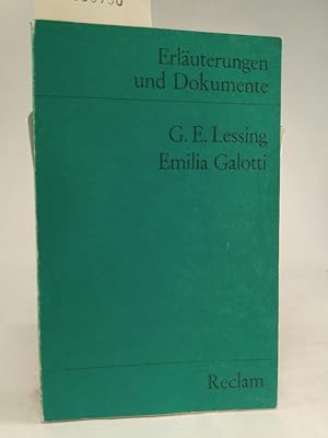 Imagen del vendedor de Gotthold E. Lessing 'Emilia Galotti' a la venta por ANTIQUARIAT Franke BRUDDENBOOKS