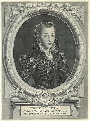 LUCREZIA, Cosimo de' Medici (1545 - 1562). Brustbild nach halbrechts im Oval der Herzogin von Fer...