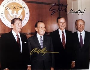 8 x10 inch color Photograph of Ronald Reagan, Richard Nixon, George Bush, and Gerald Ford at the ...