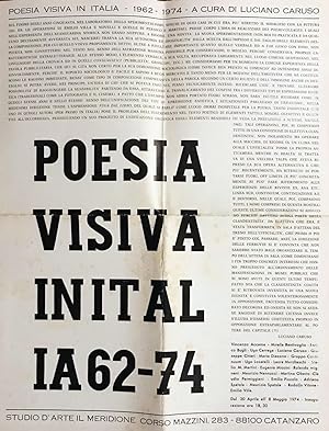 Bild des Verkufers fr Poesia Visiva in Italia 1962-1974 zum Verkauf von Libreria Giorgio Maffei