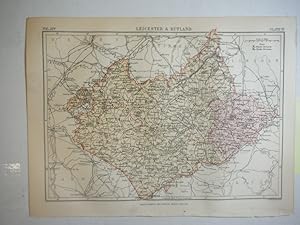 Antique Map of Leicester & Rutland from Encyclopaedia Britannica, Ninth Edition Vol. XIV Plate VI...