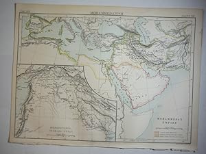 Antique Map of Mohammedanism from Encyclopaedia Britannica, Ninth Edition Vol. XVI Plate VIII (1883)