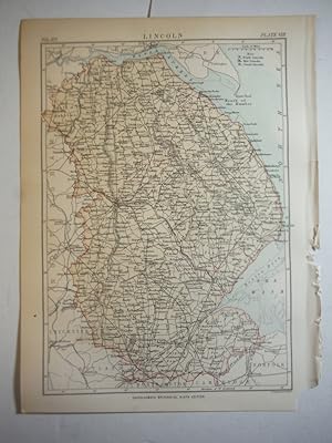 Antique Map of Lincoln from Encyclopaedia Britannica, Ninth Edition Vol. XIV Plate VIII (1882)