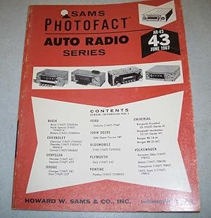 Seller image for Sams Photofact Auto Radio Series, Volume 43, AR-43, June 1967 for sale by Easy Chair Books