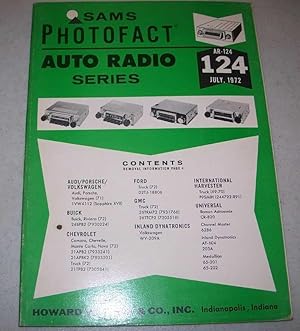 Bild des Verkufers fr Sams Photofact Auto Radio Series, Volume 124, AR-124, July 1972 zum Verkauf von Easy Chair Books
