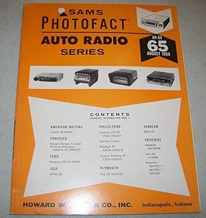 Image du vendeur pour Sams Photofact Auto Radio Series, Volume 65, AR-65, August 1969 mis en vente par Easy Chair Books