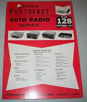 Image du vendeur pour Sams Photofact Auto Radio Series, Volume 128, AR-128, September 1972 mis en vente par Easy Chair Books