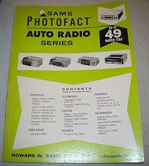 Image du vendeur pour Sams Photofact Auto Radio Series, Volume 49, AR-49, March 1968 mis en vente par Easy Chair Books