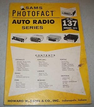 Image du vendeur pour Sams Photofact Auto Radio Series, Volume 137, AR-137, January 1973 mis en vente par Easy Chair Books