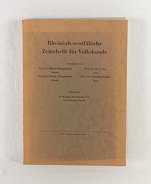 Rheinisch-westfälische Zeitschrift für Volkskunde, Band XXVI/XXVI (Jahrgang 1981/82: Heft 1-4).