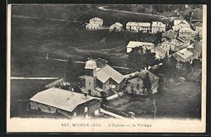 Carte postale Mijoux, L`Eglise et le Village