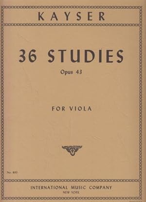 Bild des Verkufers fr 36 Studies for Viola, Op.43 zum Verkauf von Hancock & Monks Music