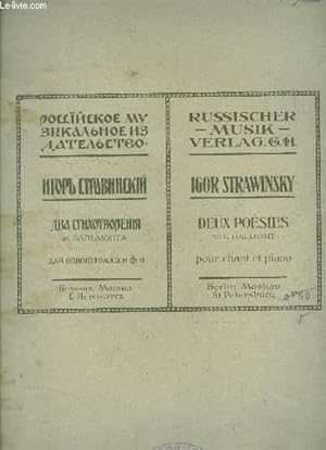 Imagen del vendedor de Deux posies pour chant et piano a la venta por Le-Livre