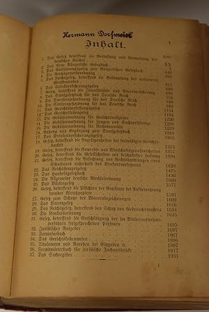 Das Neue Brgerliche Gesetzbuch fr Stadt und Land. Sammlung deutscher Reichsgesetze nach den ...