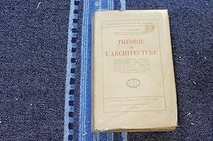 Théorie de l'ARCHITECTURE Economie Architecturale, Observations, Critiques, Apprentissage