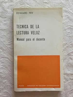 Immagine del venditore per Tcnica de la lectura veloz venduto da Libros Ambig