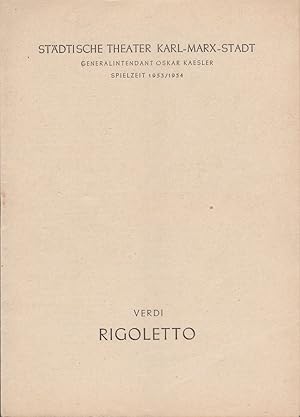 Imagen del vendedor de Programmheft Giuseppe Verdi RIGOLETTO Spielzeit 1953 / 54 a la venta por Programmhefte24 Schauspiel und Musiktheater der letzten 150 Jahre