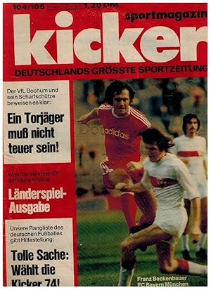 Kicker. Sportmagazin. Nr. 104/105 vom 23.12.1974.