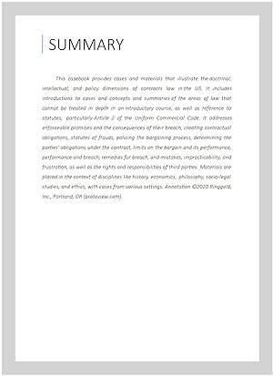 Bild des Verkufers fr Cases And Materials On Contracts 9 Revised edition zum Verkauf von GreatBookPrices