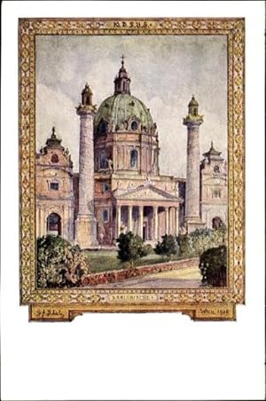 Künstler Ansichtskarte / Postkarte Schüle, Wien 4 Wieden, Karlskirche, 10. Deutsches Sängerbundes...