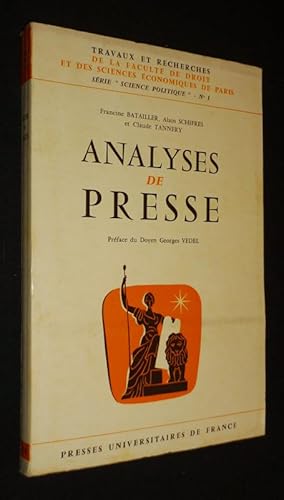 Bild des Verkufers fr Analyses de presse zum Verkauf von Abraxas-libris