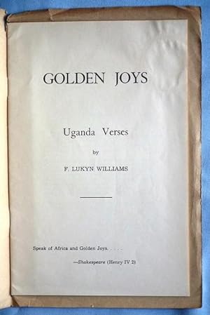 Bild des Verkufers fr Golden Joys - Uganda Verses. zum Verkauf von Patrick Pollak Rare Books ABA ILAB
