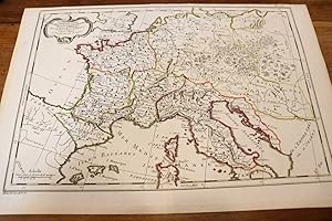 Map Carte géographe Atlas Chorographie de l'Empire de Charlemagne Europe