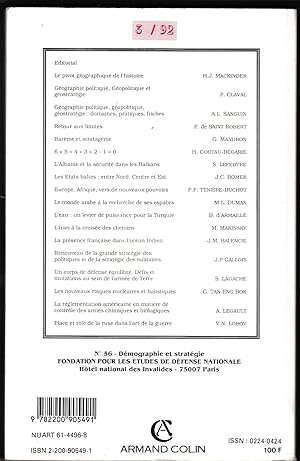 Espaces stratégiques. Stratégique n° 55. Numéro spécial sur la géostratégie.