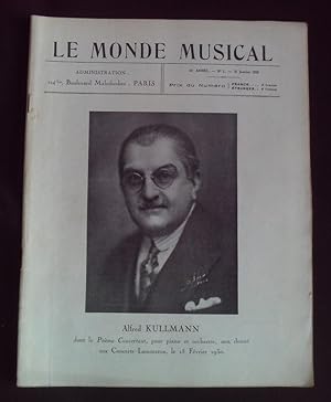 Le monde musicale - N°1 Janvier 1930