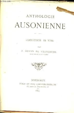 Seller image for Anthologie Ausonienne. for sale by Le-Livre