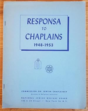 Image du vendeur pour Responsa To Chaplains 1948-1953 mis en vente par Recycled