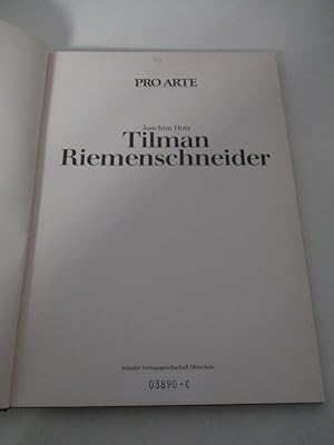 Bild des Verkufers fr Tilman Riemenschneider. Joachim Hotz / Pro arte zum Verkauf von Antiquariat Bookfarm