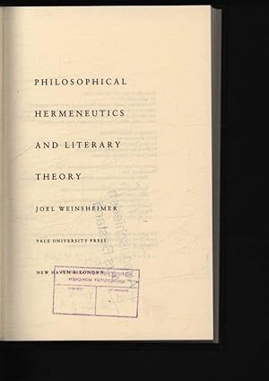 Image du vendeur pour Philosophical hermeneutics and literary theory. mis en vente par Antiquariat Bookfarm