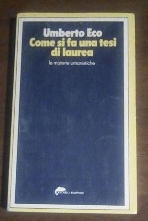 Immagine del venditore per COME SI FA UNA TESI DI LAUREA venduto da librisaggi