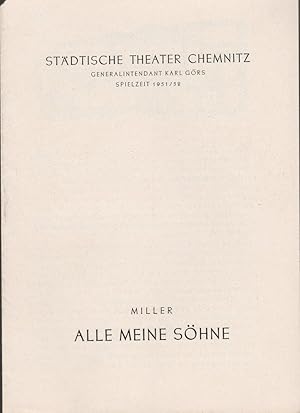 Seller image for Programmheft Arthur Miller ALLE MEINE SHNE Spielzeit 1951 / 52 for sale by Programmhefte24 Schauspiel und Musiktheater der letzten 150 Jahre