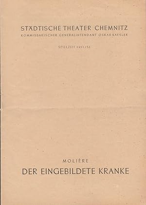 Seller image for Programmheft Moliere DER EINGEBILDETE KRANKE Spielzeit 1951 / 52 for sale by Programmhefte24 Schauspiel und Musiktheater der letzten 150 Jahre