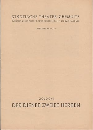 Seller image for Programmheft Carlo Goldoni DER DIENER ZWEIER HERREN Spielzeit 1951 / 52 for sale by Programmhefte24 Schauspiel und Musiktheater der letzten 150 Jahre